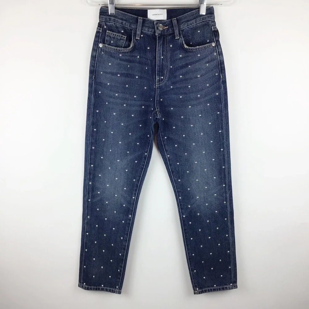 NWT Current / Elliott Vintage Crop Slim Studded Jean | 24